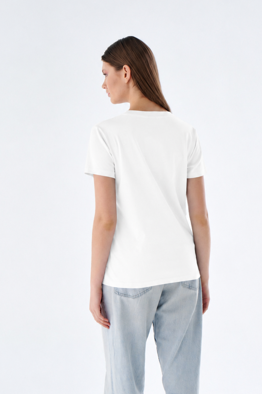 Damen Basic T-Shirt mit Rundhals