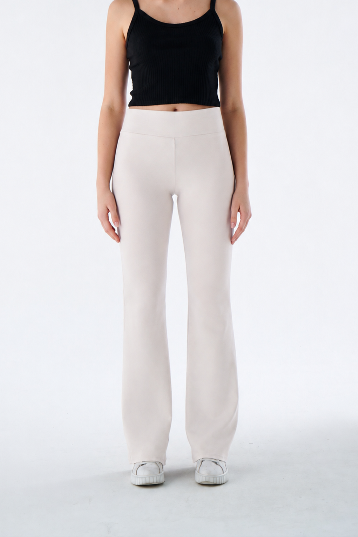 Damen Bootcut Hose aus Baumwollmix mit leichtem Schlag