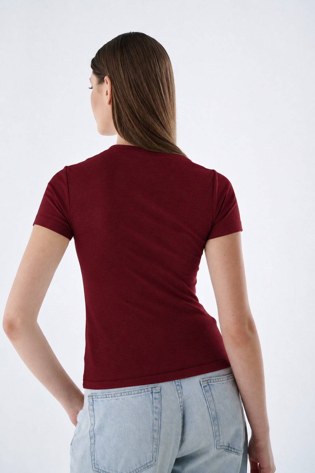 Damen T Shirt - Rundhalsausschnitt - Kurzarm figurbetont für Alltag Büro & Freizeit