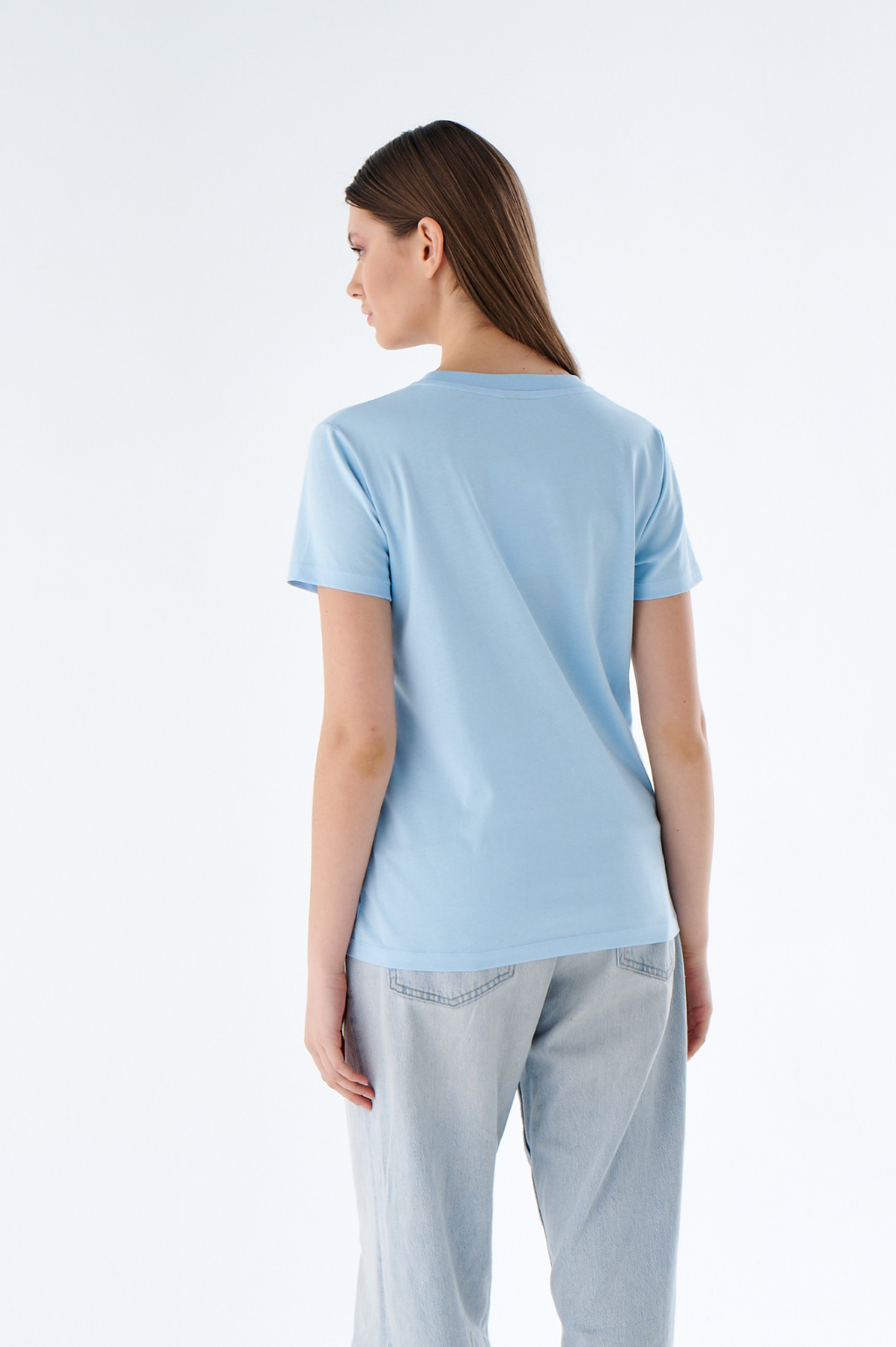 Damen Basic T-Shirt mit Rundhals