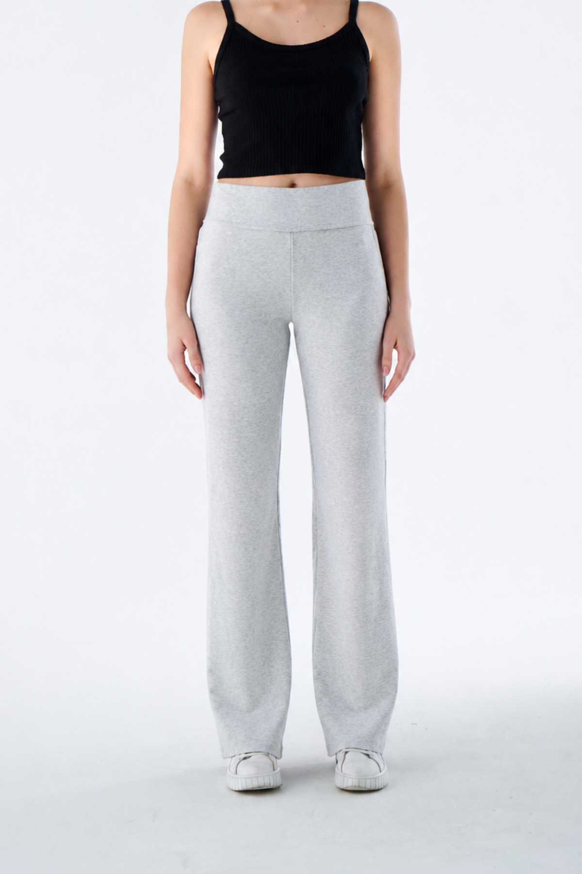 Damen Bootcut Hose aus Baumwollmix mit leichtem Schlag