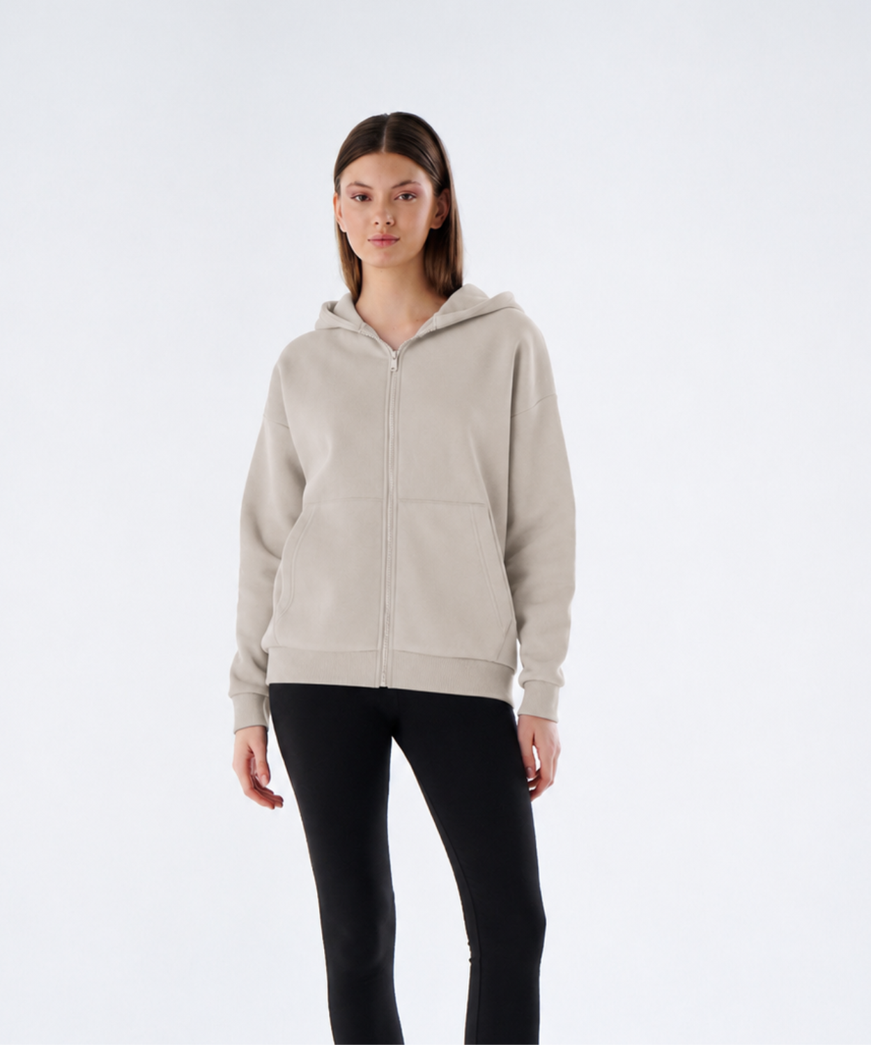Damen Heavyweight Zip Hoodie aus Baumwollmix