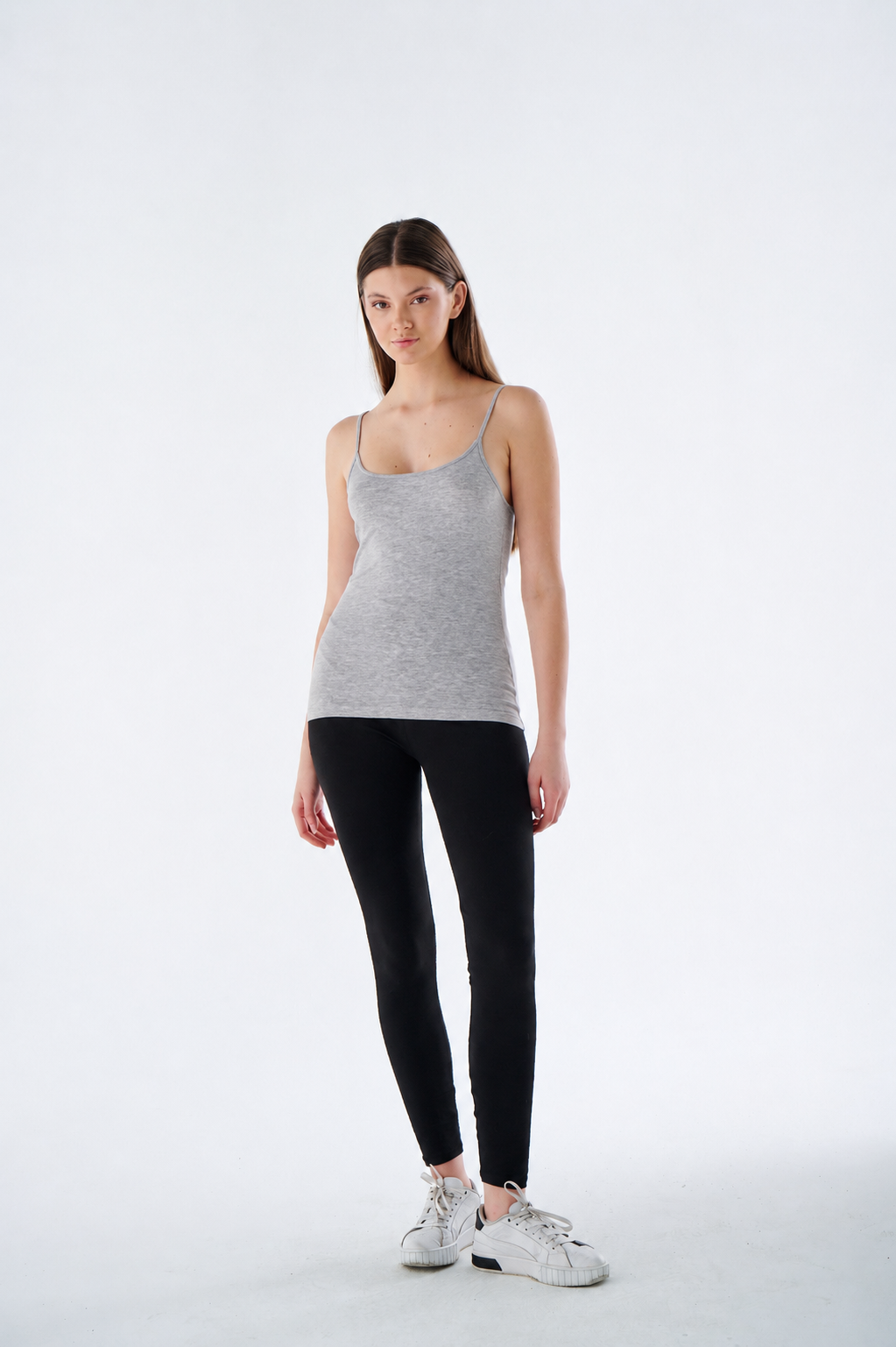 Damen Tanktop - Spaghettiträgern - Rundhals Figurbetont - Alltag Freizeit & Büro