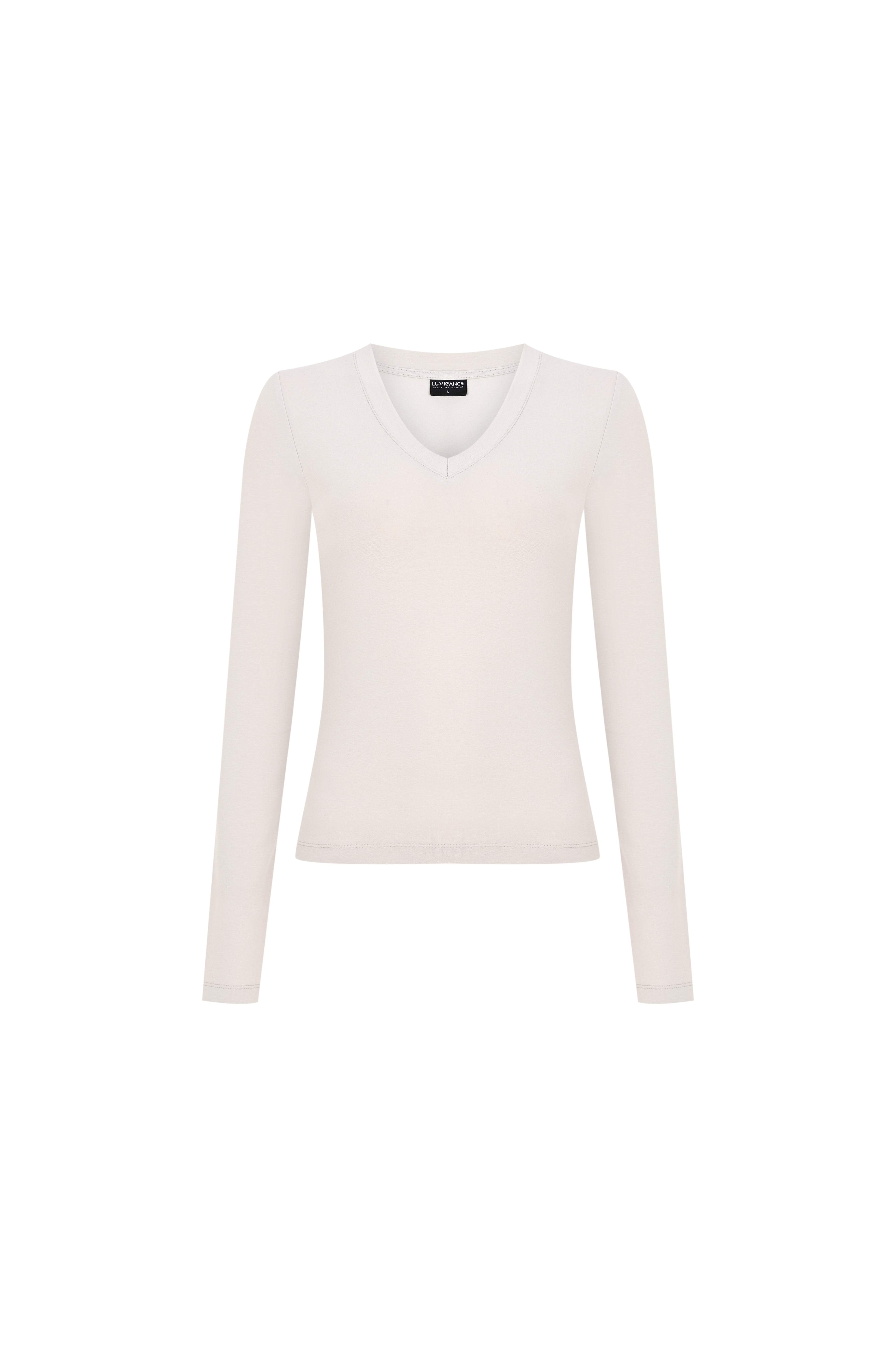Damen Langarmshirt mit V-Ausschnitt