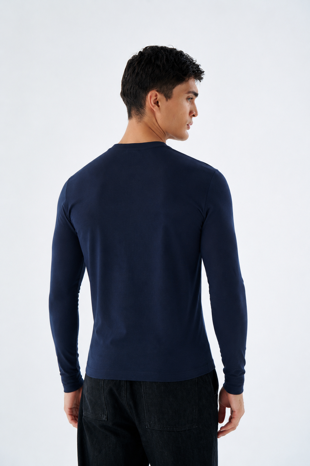 Herren Slim Fit Longsleeve aus Baumwollmix