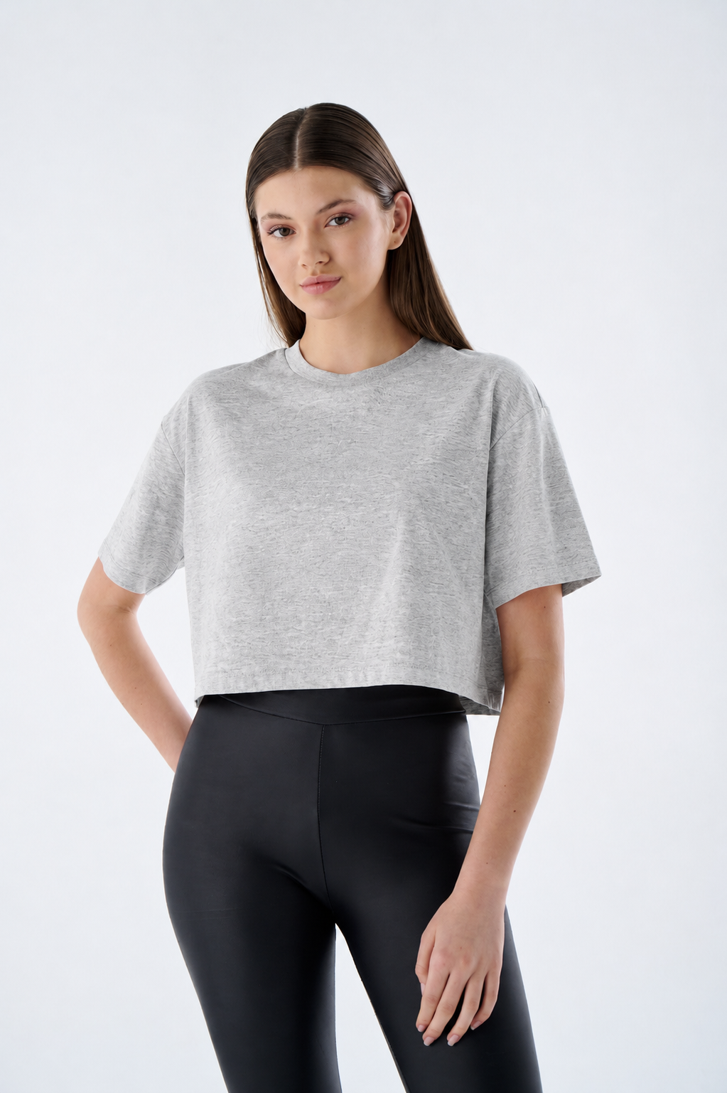 Crop Top Damen - 100% Baumwolle - Bauchfrei T-Shirt Kurzarm