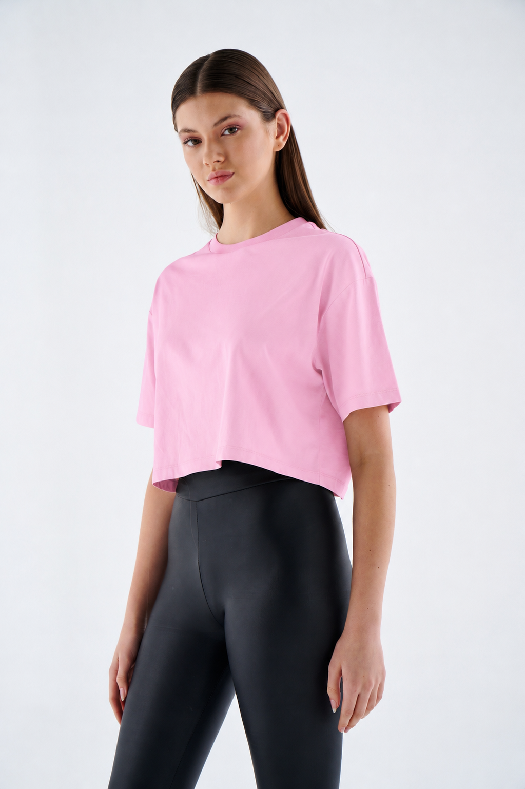 Crop Top Damen - 100% Baumwolle - Bauchfrei T-Shirt Kurzarm