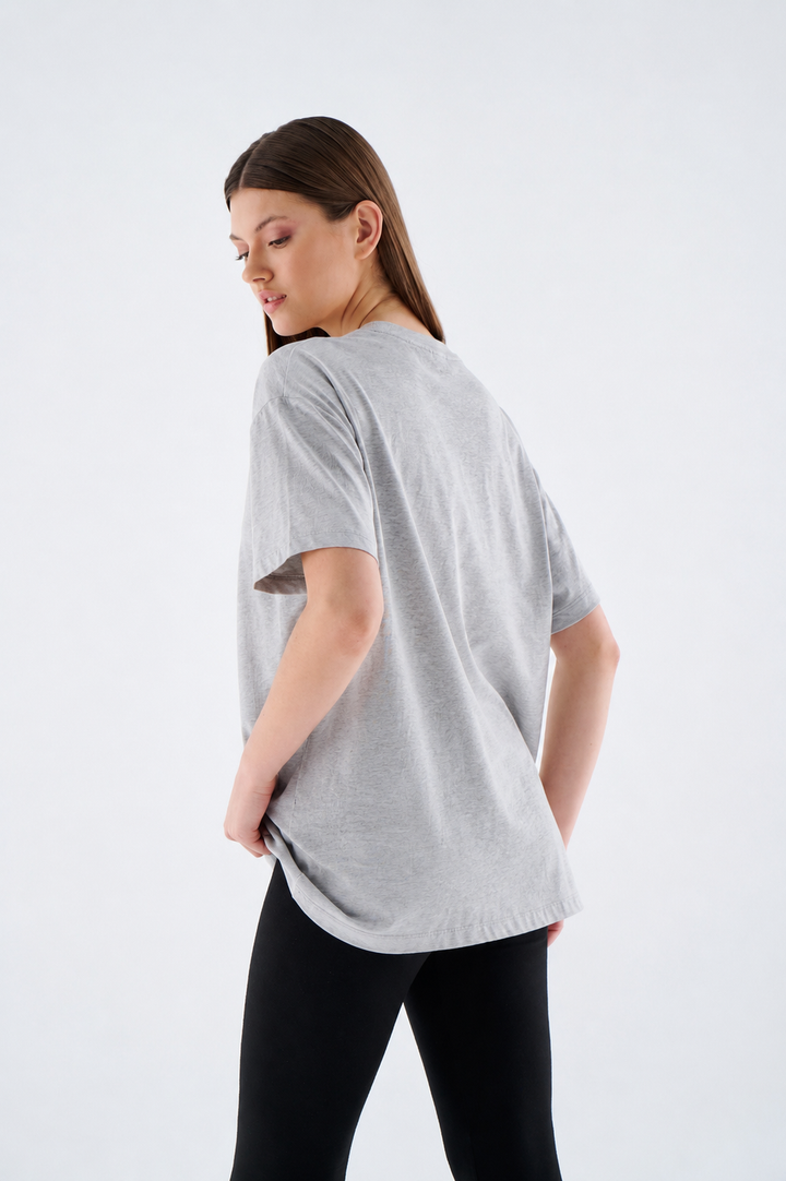 Damen T-Shirt - Rundhals Oversize  - 100% Baumwolle - Kurzarm für Alltag Freizeit & Büro