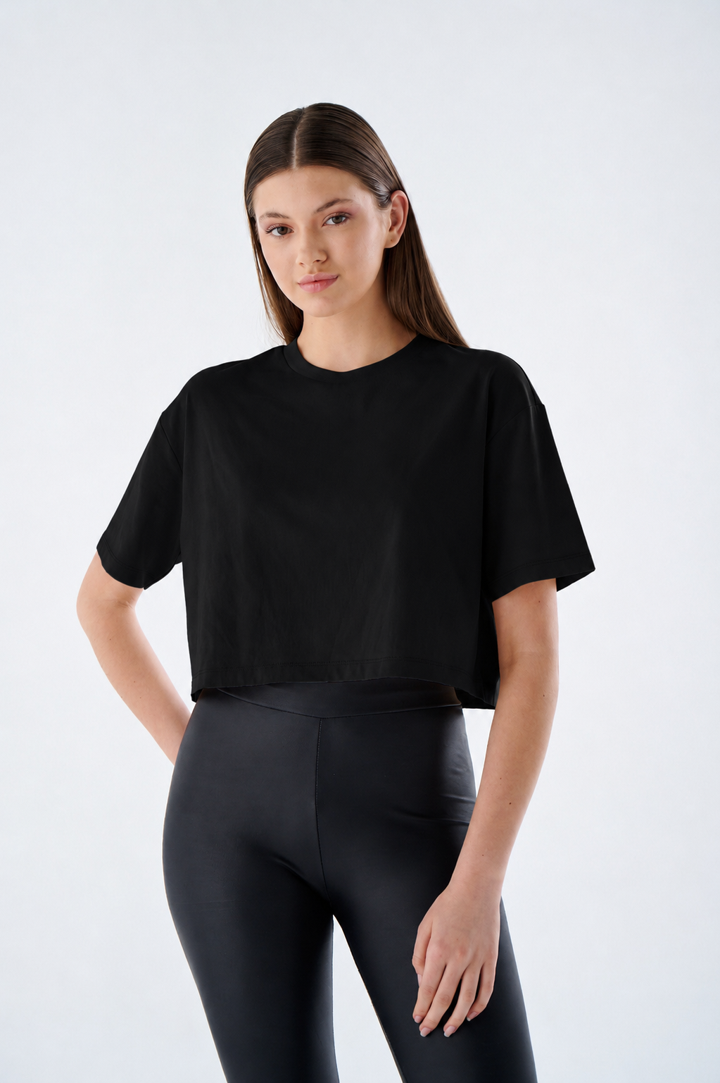 Crop Top Damen - 100% Baumwolle - Bauchfrei T-Shirt Kurzarm