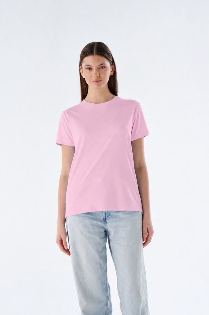 Damen Basic T-Shirt mit Rundhals