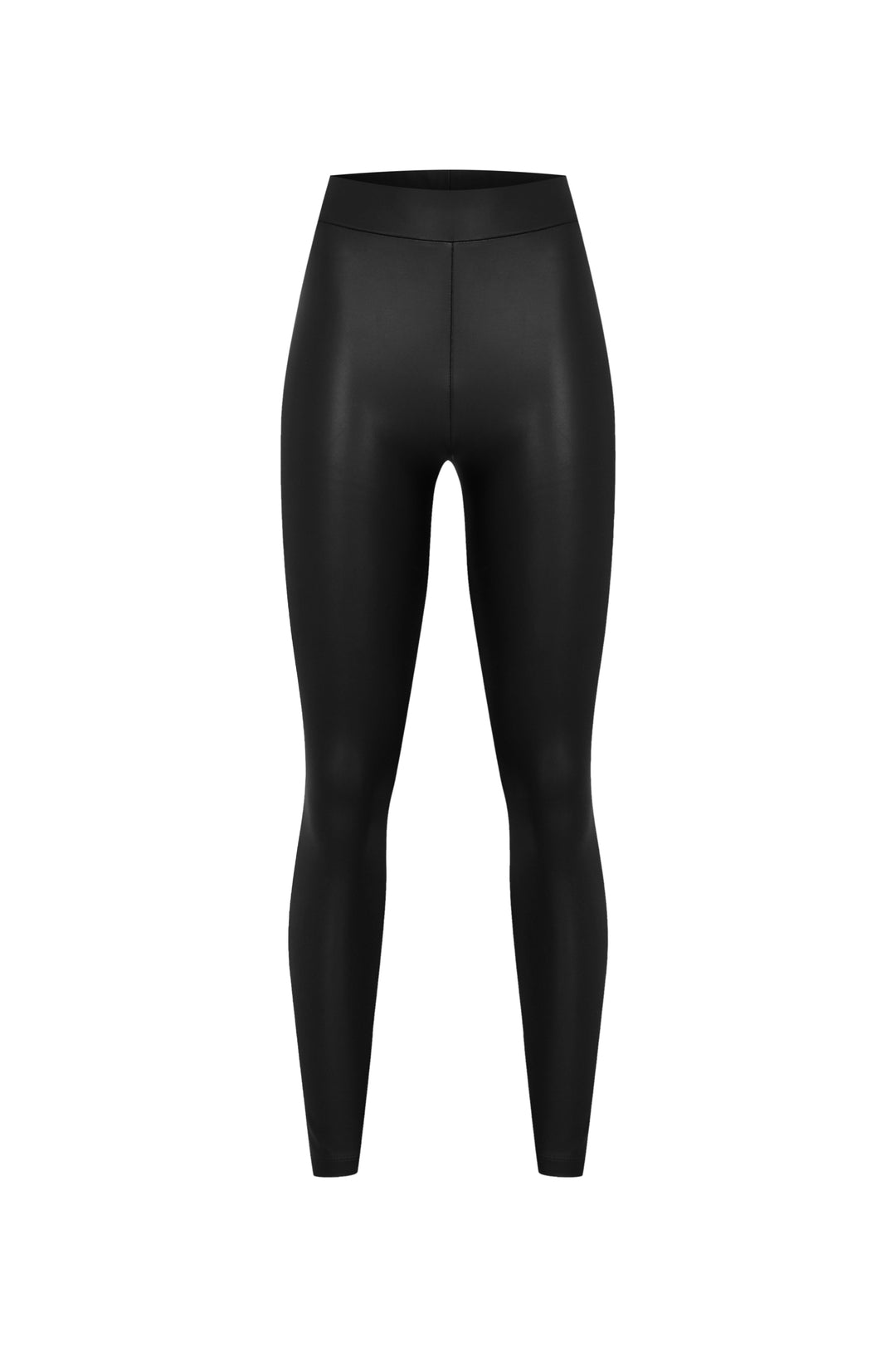 Damen High Waist Kunstleder Leggings im Lederlook