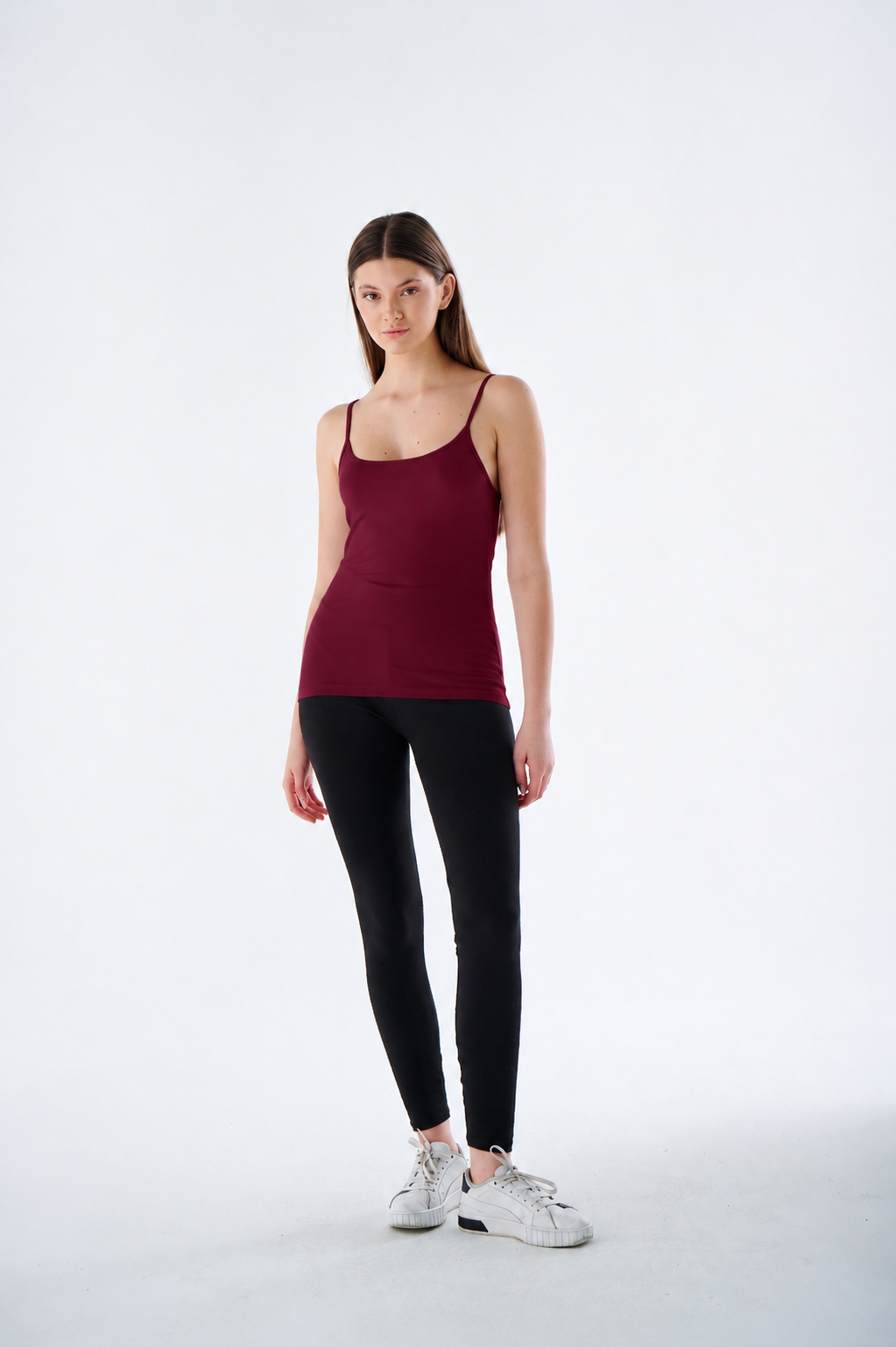 Damen Tanktop - Spaghettiträgern - Rundhals Figurbetont - Alltag Freizeit & Büro