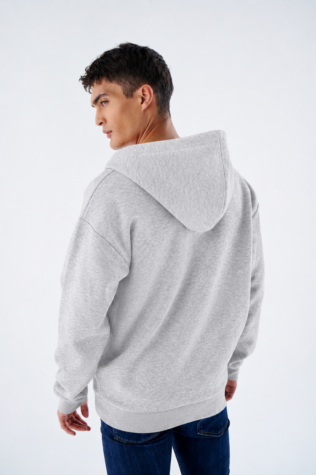Herren Heavyweight Zip Hoodie mit Reißverschluss aus Baumwollmix
