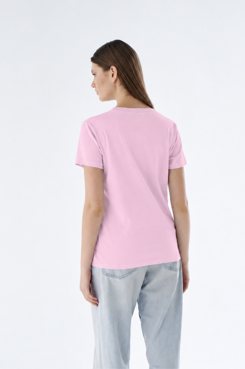 Damen Basic T-Shirt mit Rundhals