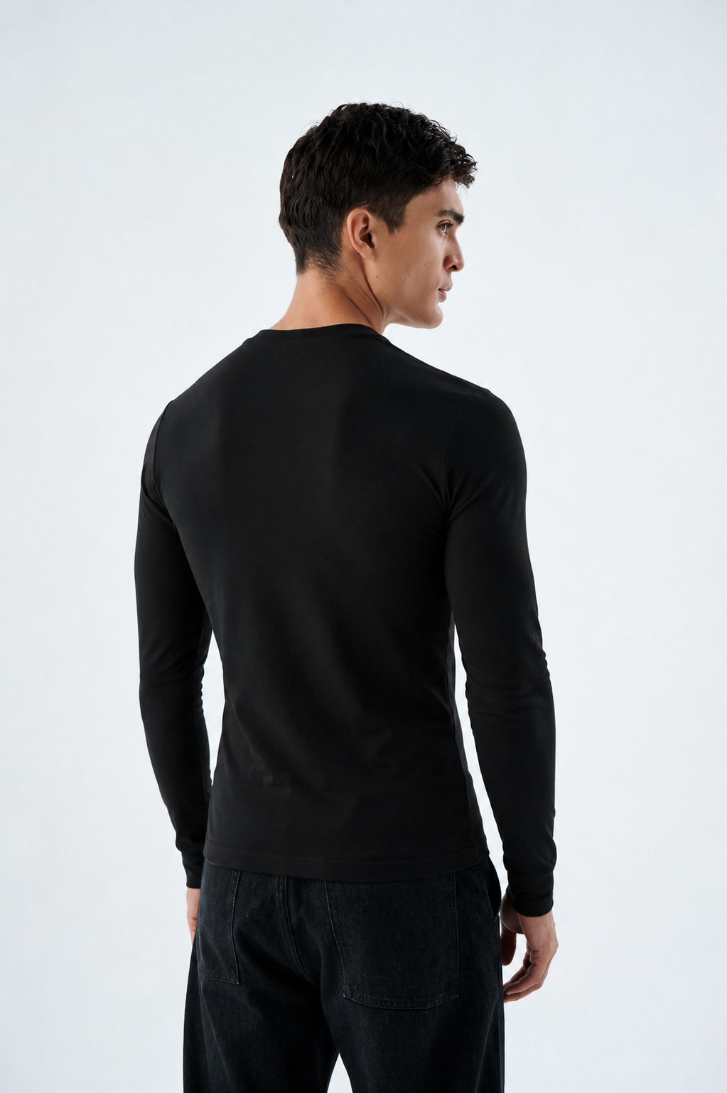 Herren Slim Fit Longsleeve aus Baumwollmix