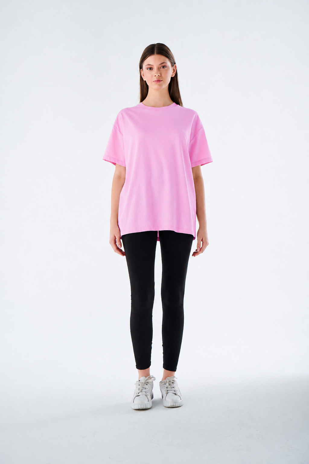 Damen T-Shirt - Rundhals Oversize  - 100% Baumwolle - Kurzarm für Alltag Freizeit & Büro