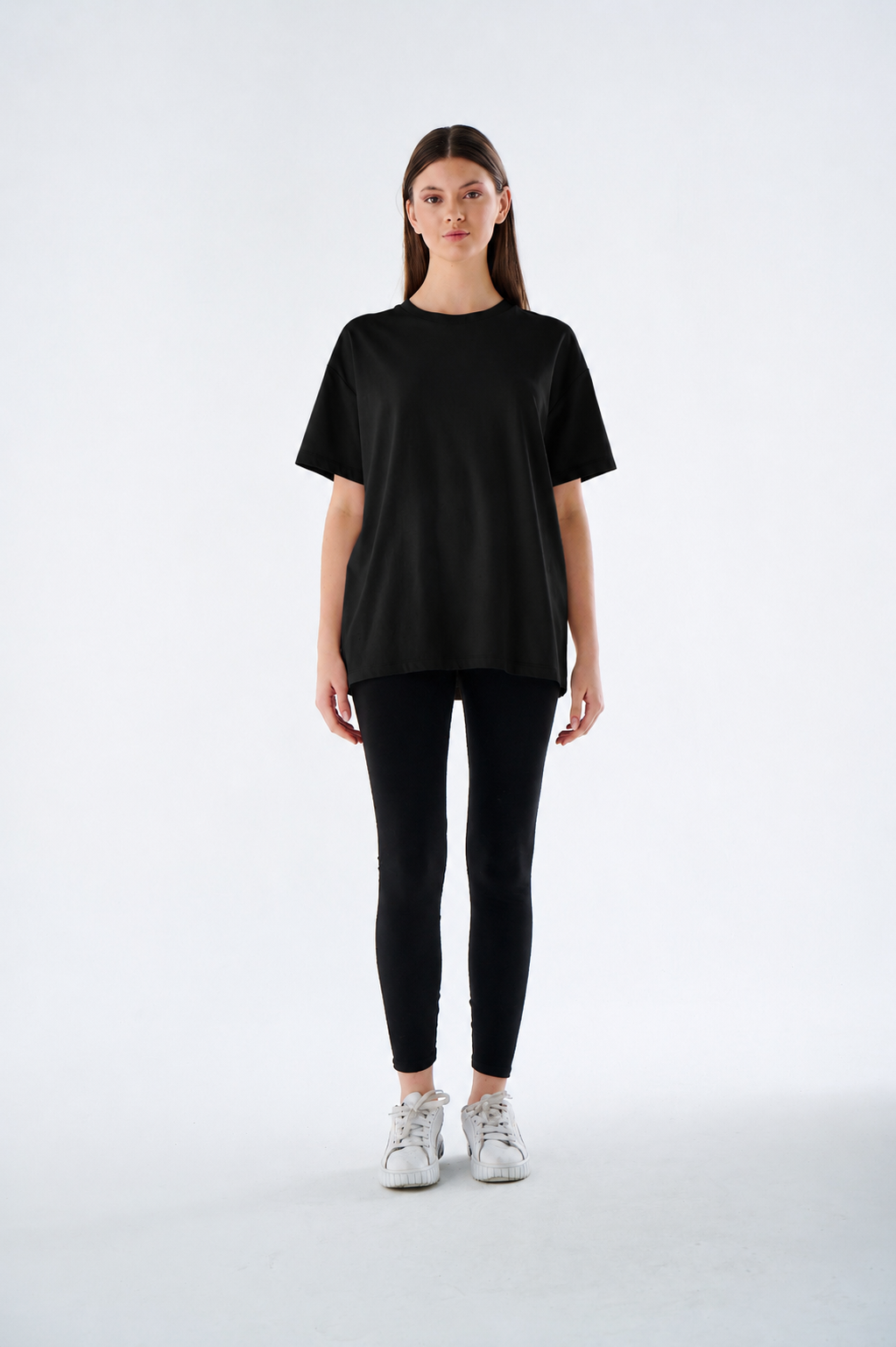 Damen T-Shirt - Rundhals Oversize  - 100% Baumwolle - Kurzarm für Alltag Freizeit & Büro