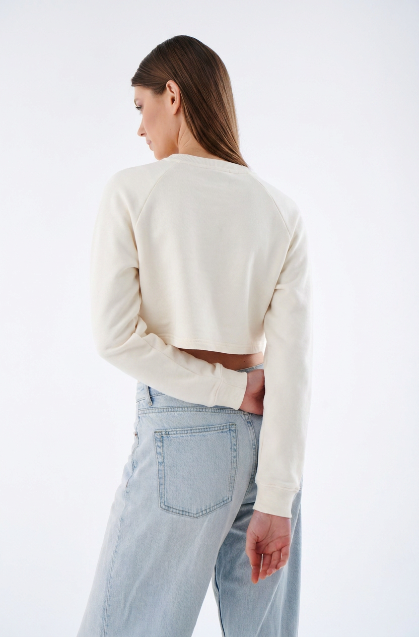 Damen Heavyweight Crop Sweatshirt aus Baumwollmix