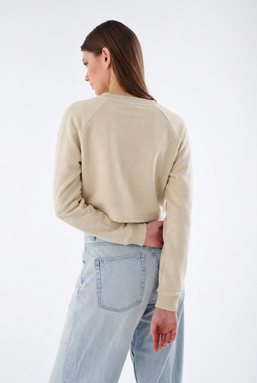 Damen Heavyweight Crop Sweatshirt aus Baumwollmix