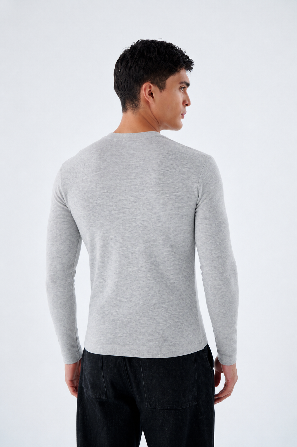 Herren Slim Fit Longsleeve aus Baumwollmix