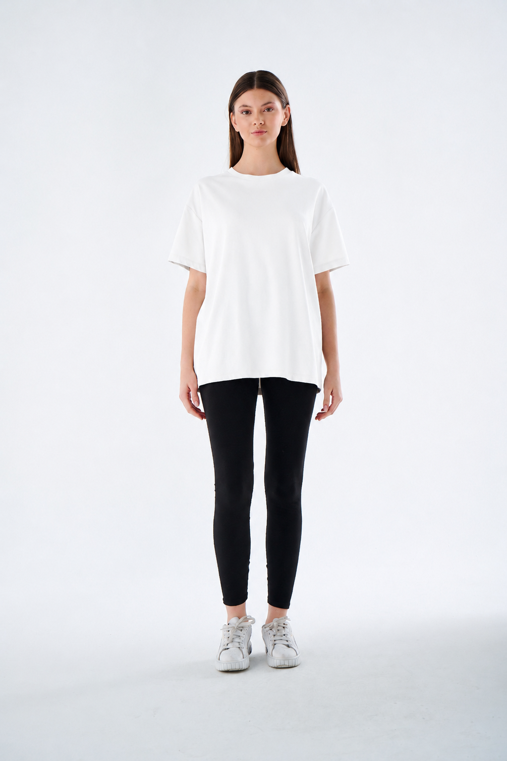 Damen T-Shirt - Rundhals Oversize  - 100% Baumwolle - Kurzarm für Alltag Freizeit & Büro