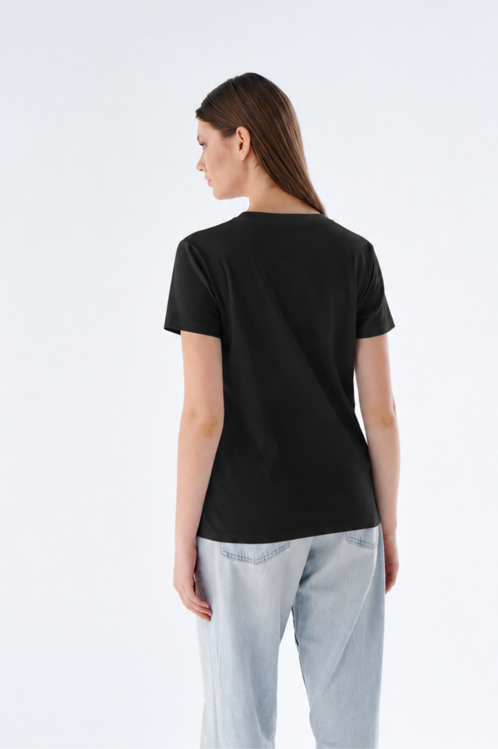 Damen Basic T-Shirt mit Rundhals