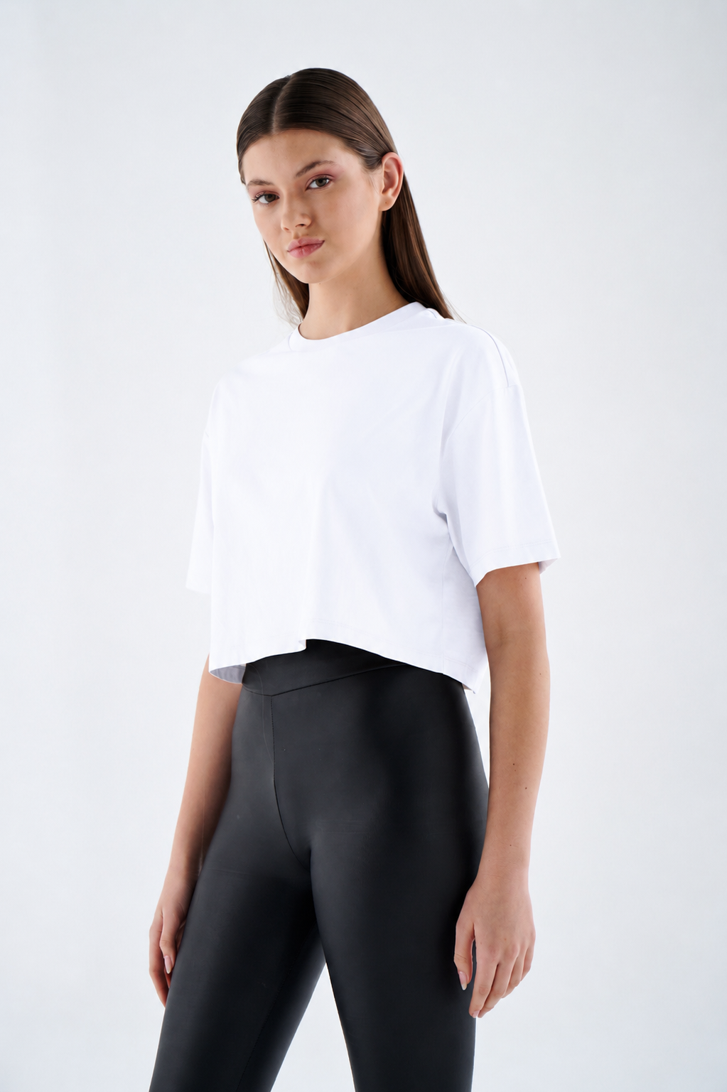 Crop Top Damen - 100% Baumwolle - Bauchfrei T-Shirt Kurzarm
