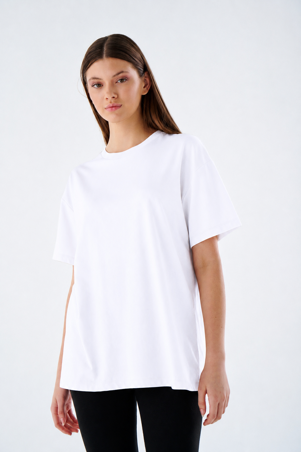 Damen T-Shirt - Rundhals Oversize  - 100% Baumwolle - Kurzarm für Alltag Freizeit & Büro
