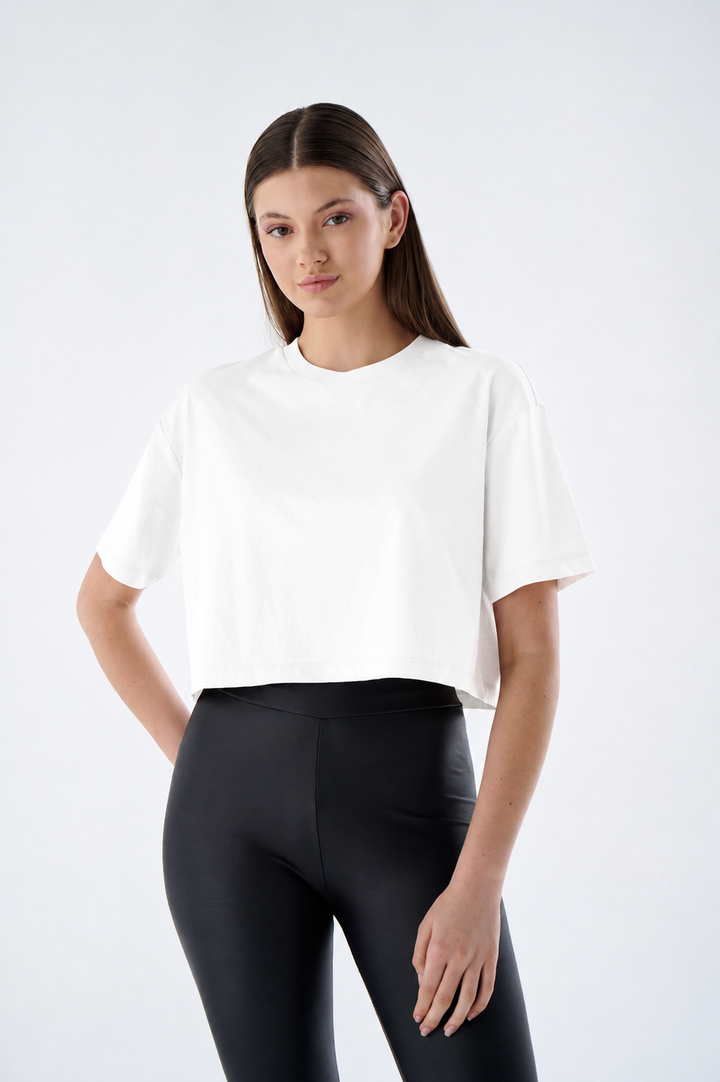 Crop Top Damen - 100% Baumwolle - Bauchfrei T-Shirt Kurzarm
