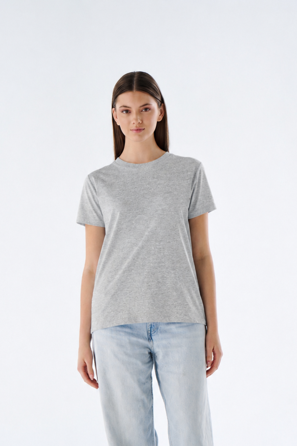 Damen Basic T-Shirt mit Rundhals