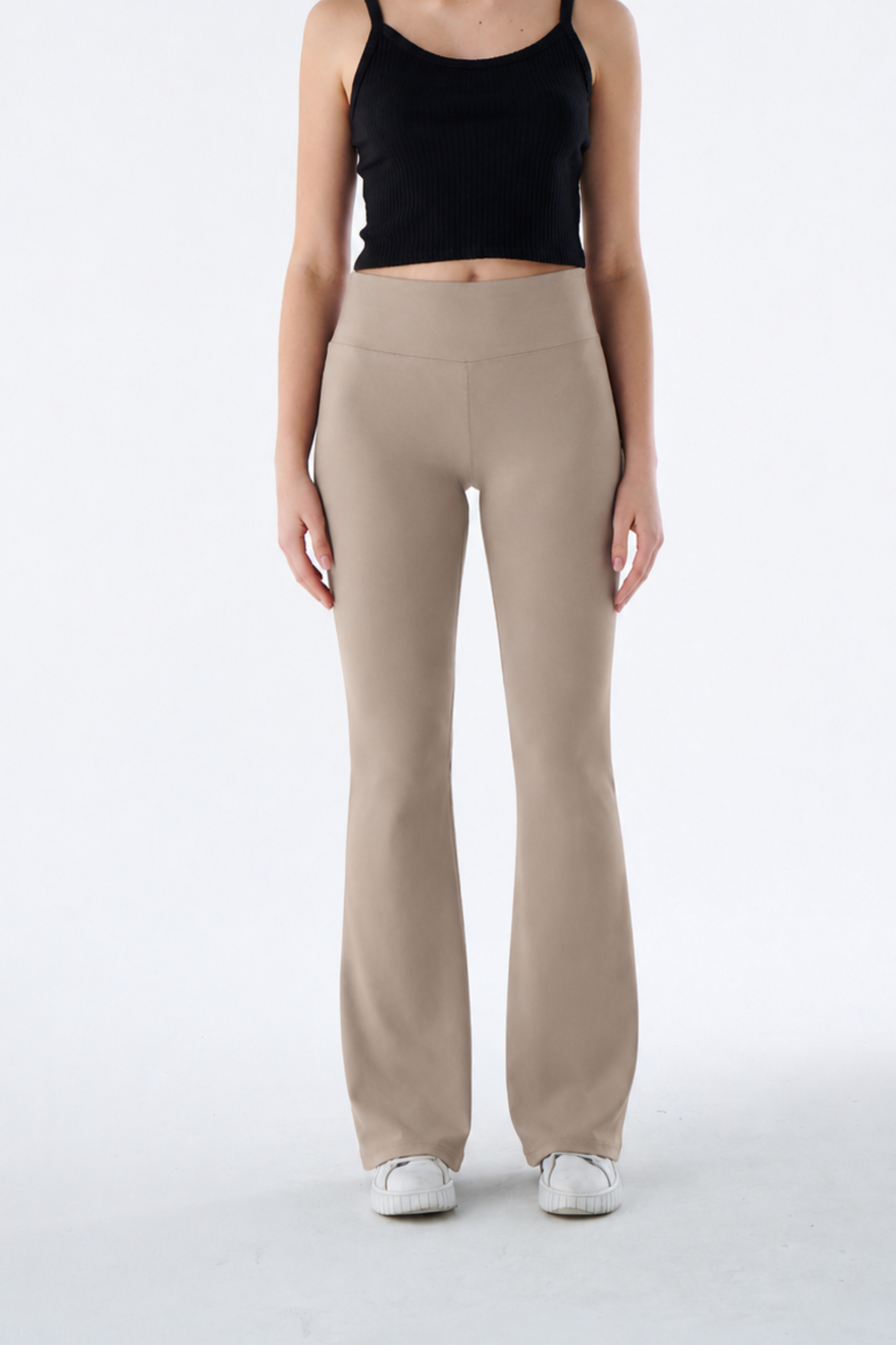 Damen Bootcut Hose aus Baumwollmix mit leichtem Schlag