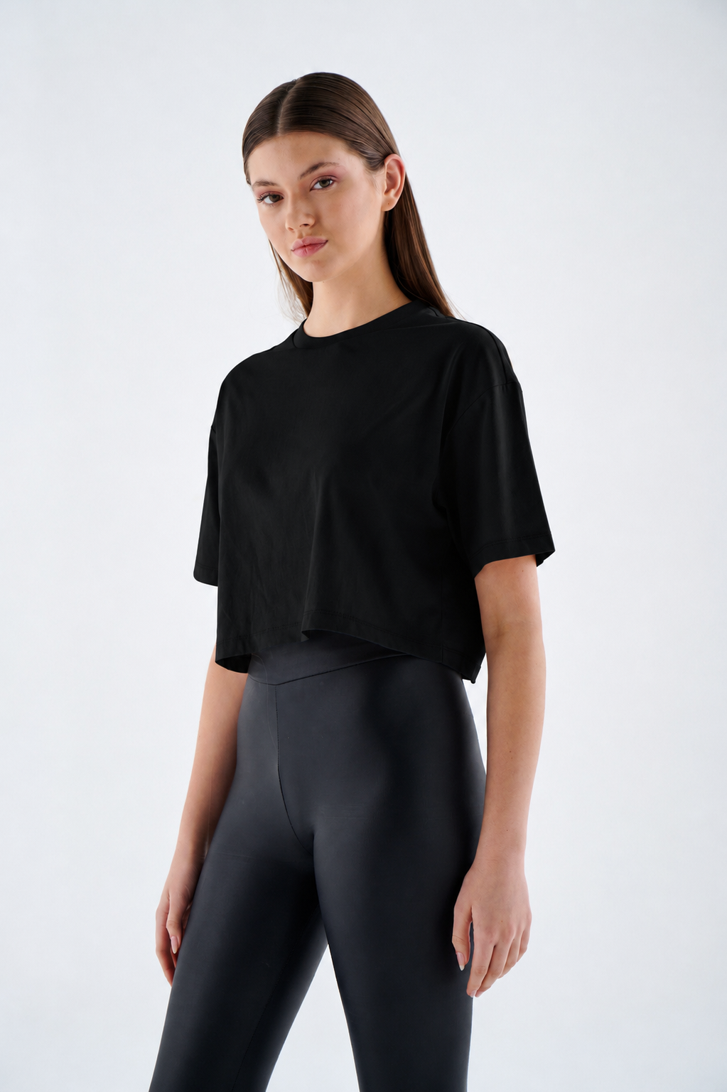 Crop Top Damen - 100% Baumwolle - Bauchfrei T-Shirt Kurzarm