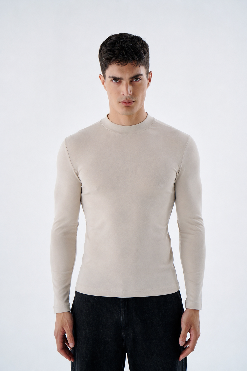 Herren Slim Fit Longsleeve aus Baumwollmix