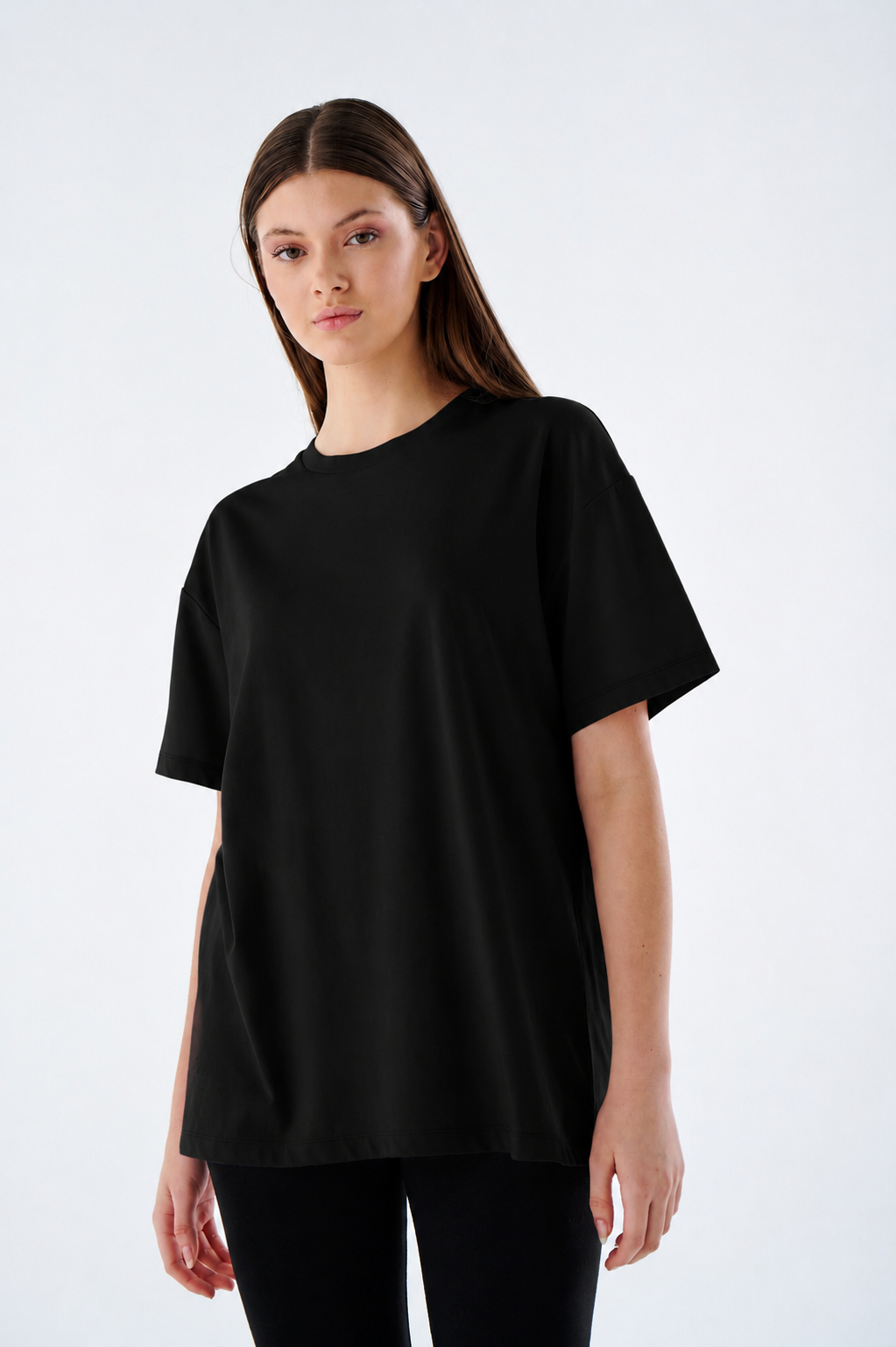 Damen T-Shirt - Rundhals Oversize  - 100% Baumwolle - Kurzarm für Alltag Freizeit & Büro