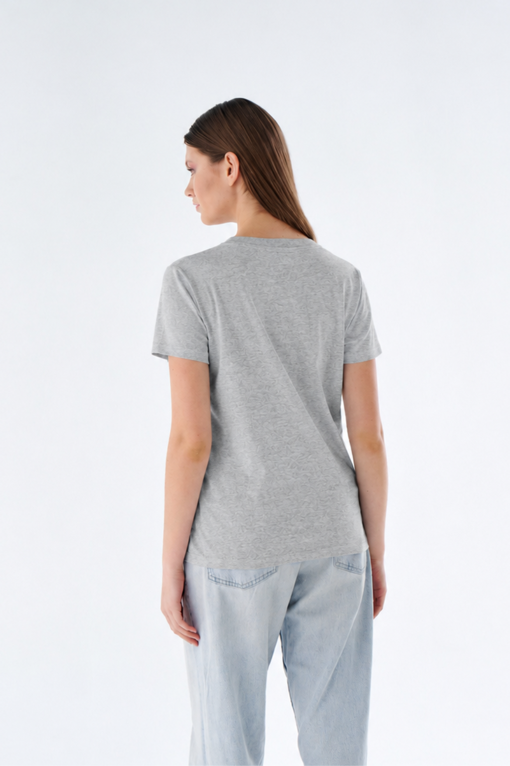 Damen Basic T-Shirt mit Rundhals