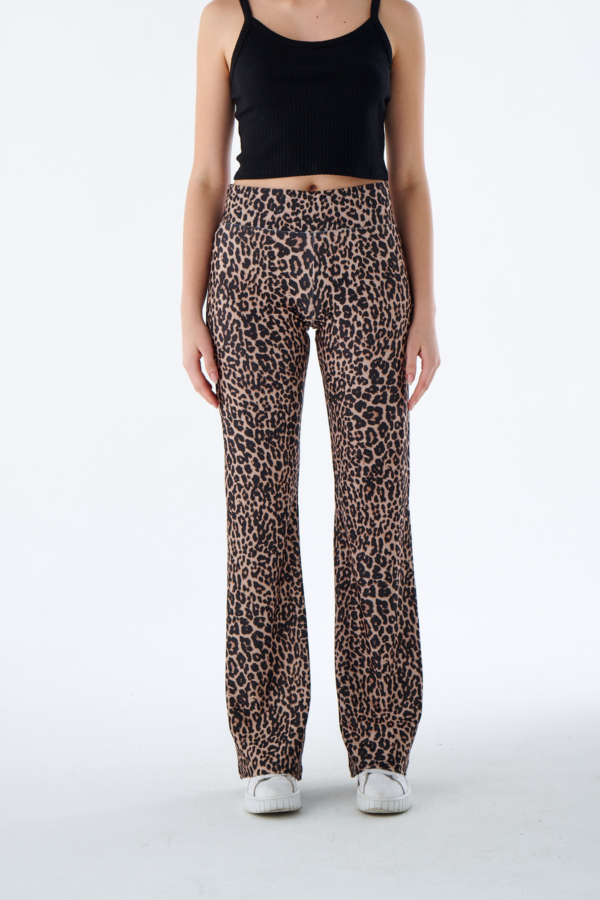 Damen Bootcut Hose aus Baumwollmix mit leichtem Schlag