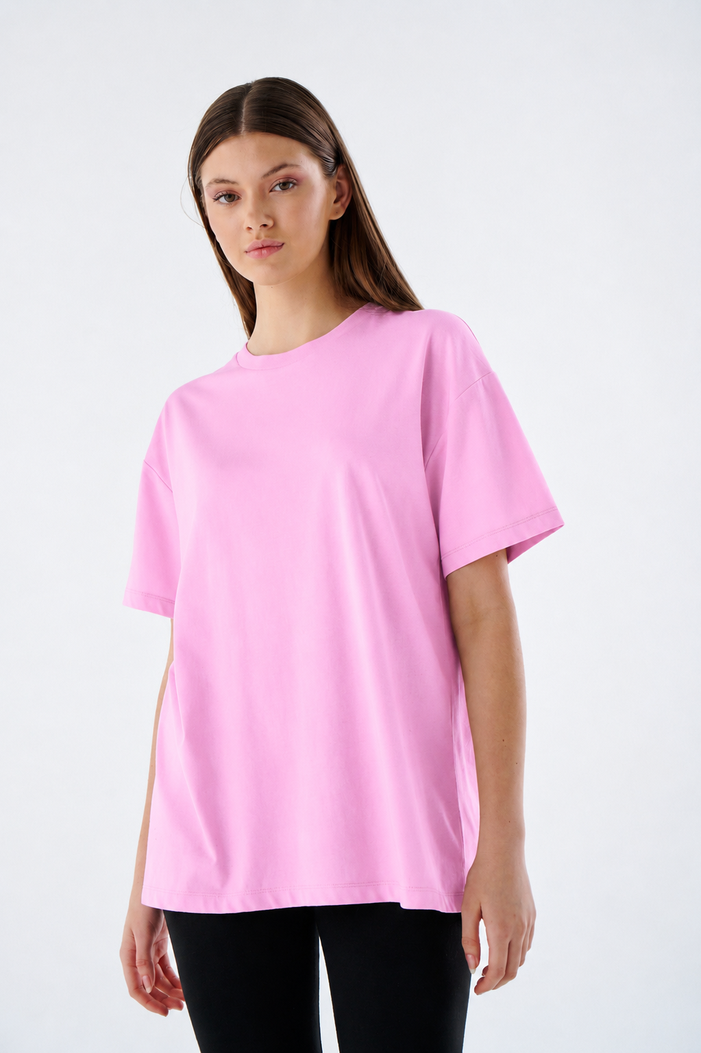 Damen T-Shirt - Rundhals Oversize  - 100% Baumwolle - Kurzarm für Alltag Freizeit & Büro