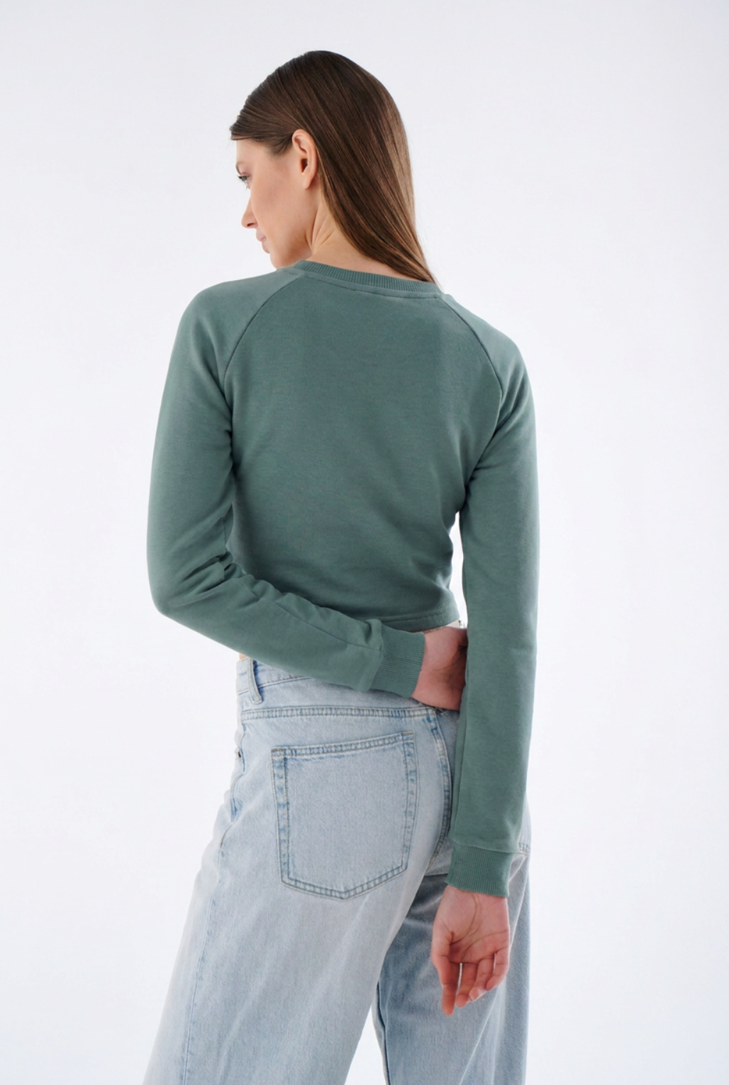 Damen Heavyweight Crop Sweatshirt aus Baumwollmix