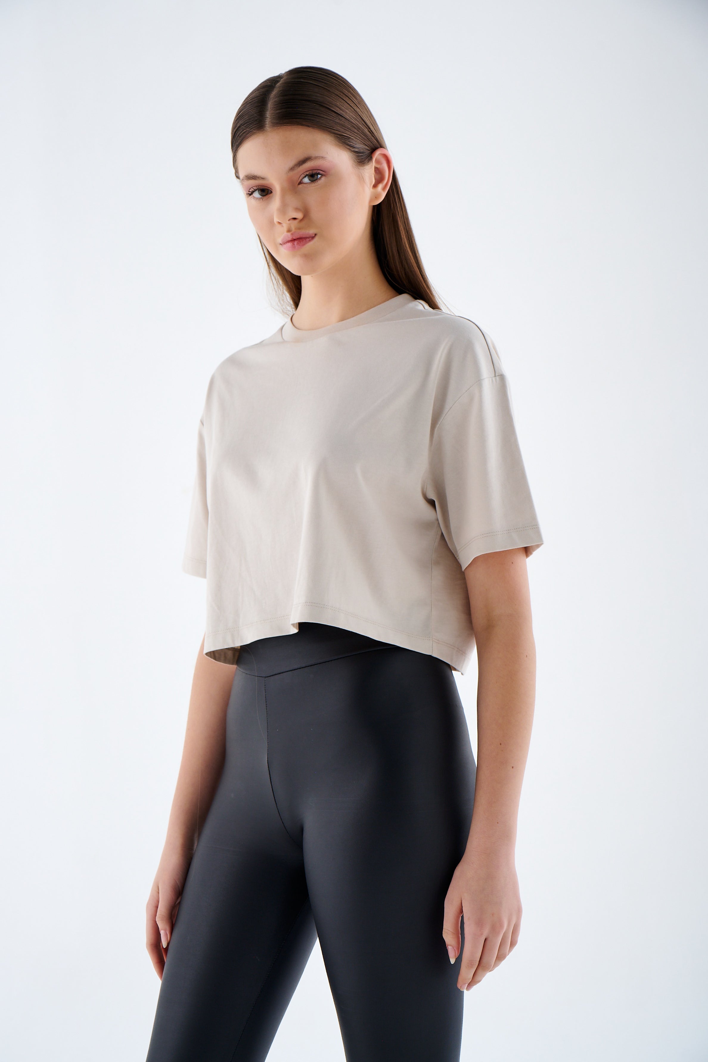 Crop Top Damen - 100% Baumwolle - Bauchfrei T-Shirt Kurzarm