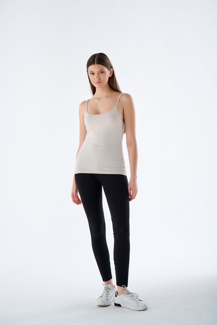 Damen Tanktop - Spaghettiträgern - Rundhals Figurbetont - Alltag Freizeit & Büro