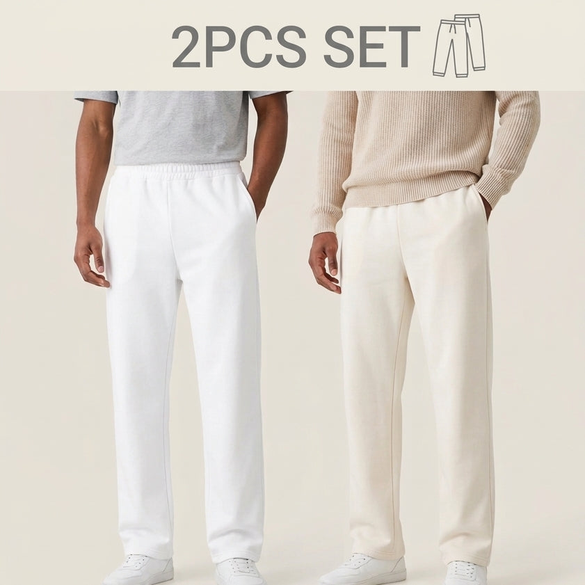 2er Set Jogginghose Herren Wide Leg aus Baumwollmix