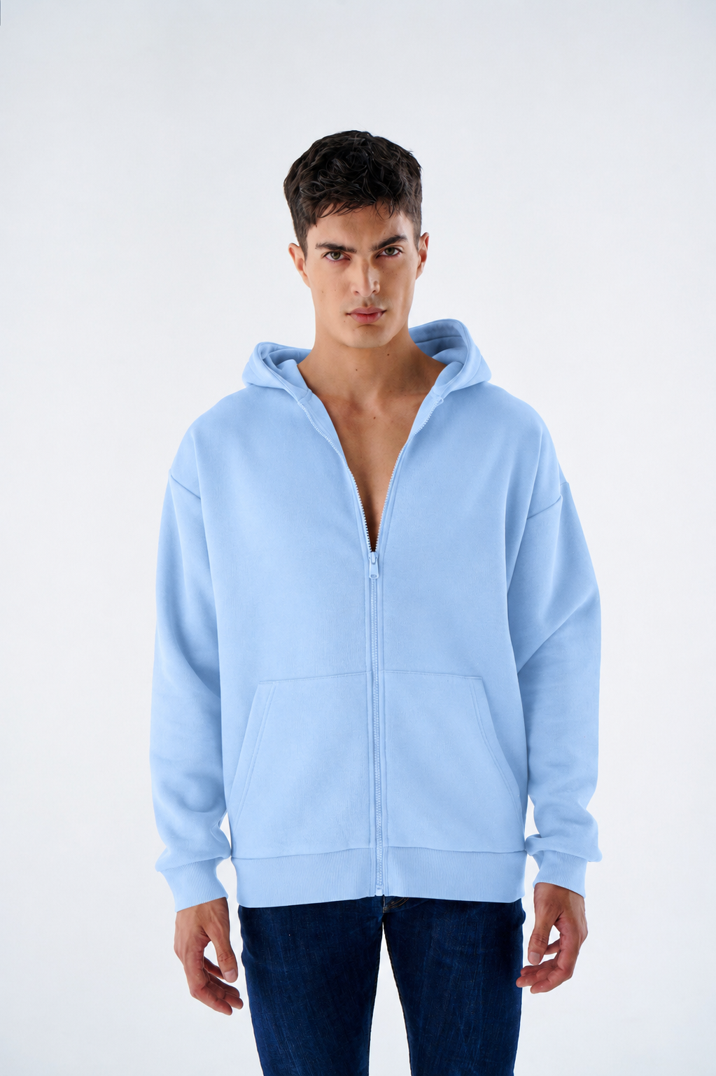Herren Heavyweight Zip Hoodie mit Reißverschluss aus Baumwollmix