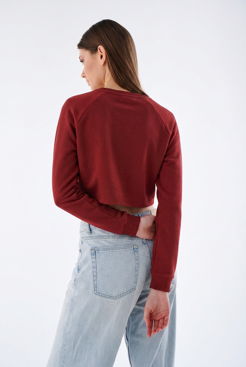 Damen Heavyweight Crop Sweatshirt aus Baumwollmix