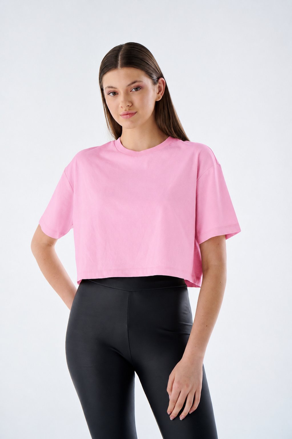 Crop Top Damen - 100% Baumwolle - Bauchfrei T-Shirt Kurzarm