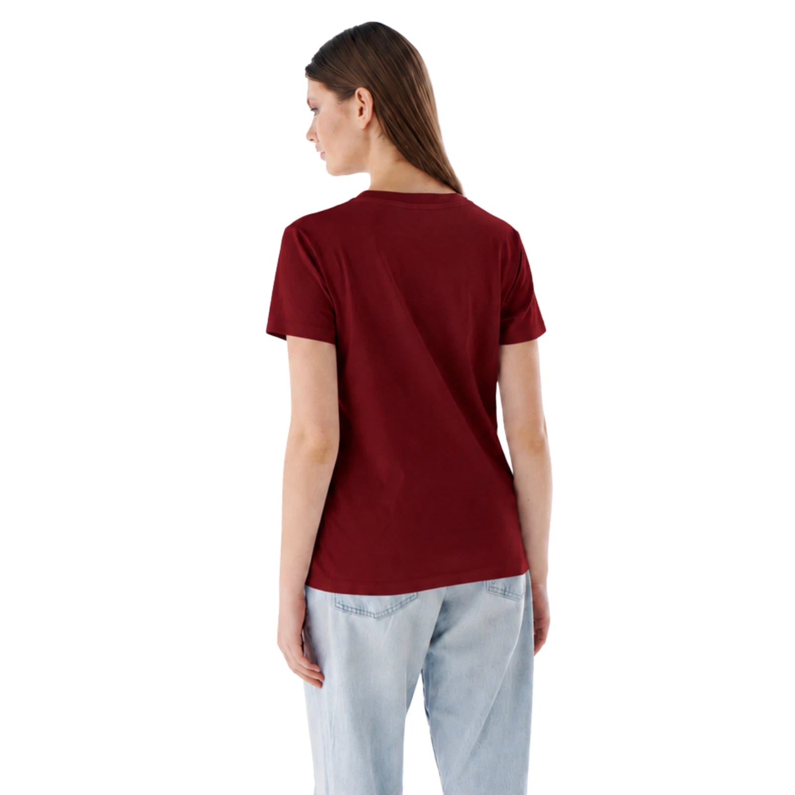 Damen Basic T-Shirt aus 100 % Jersey-Baumwolle mit Rundhals