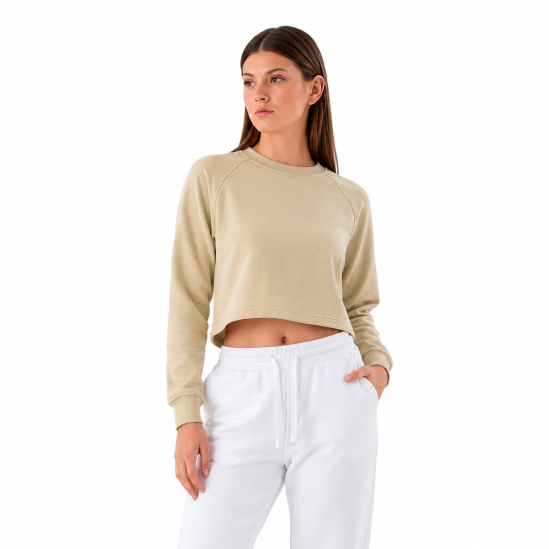 Damen Heavyweight Crop Sweatshirt aus Baumwollmix