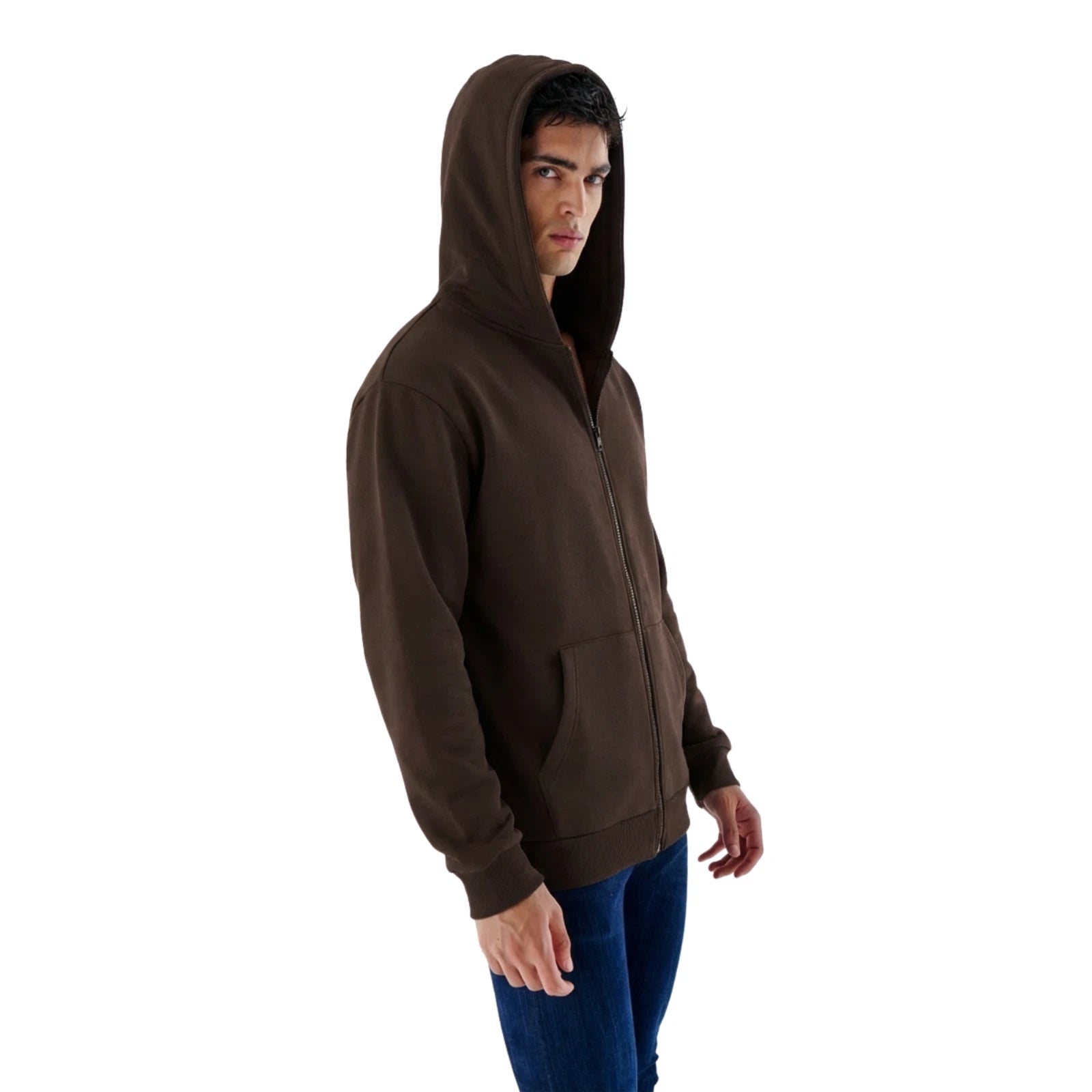 Herren Heavyweight Zip Hoodie mit Reißverschluss aus Baumwollmix