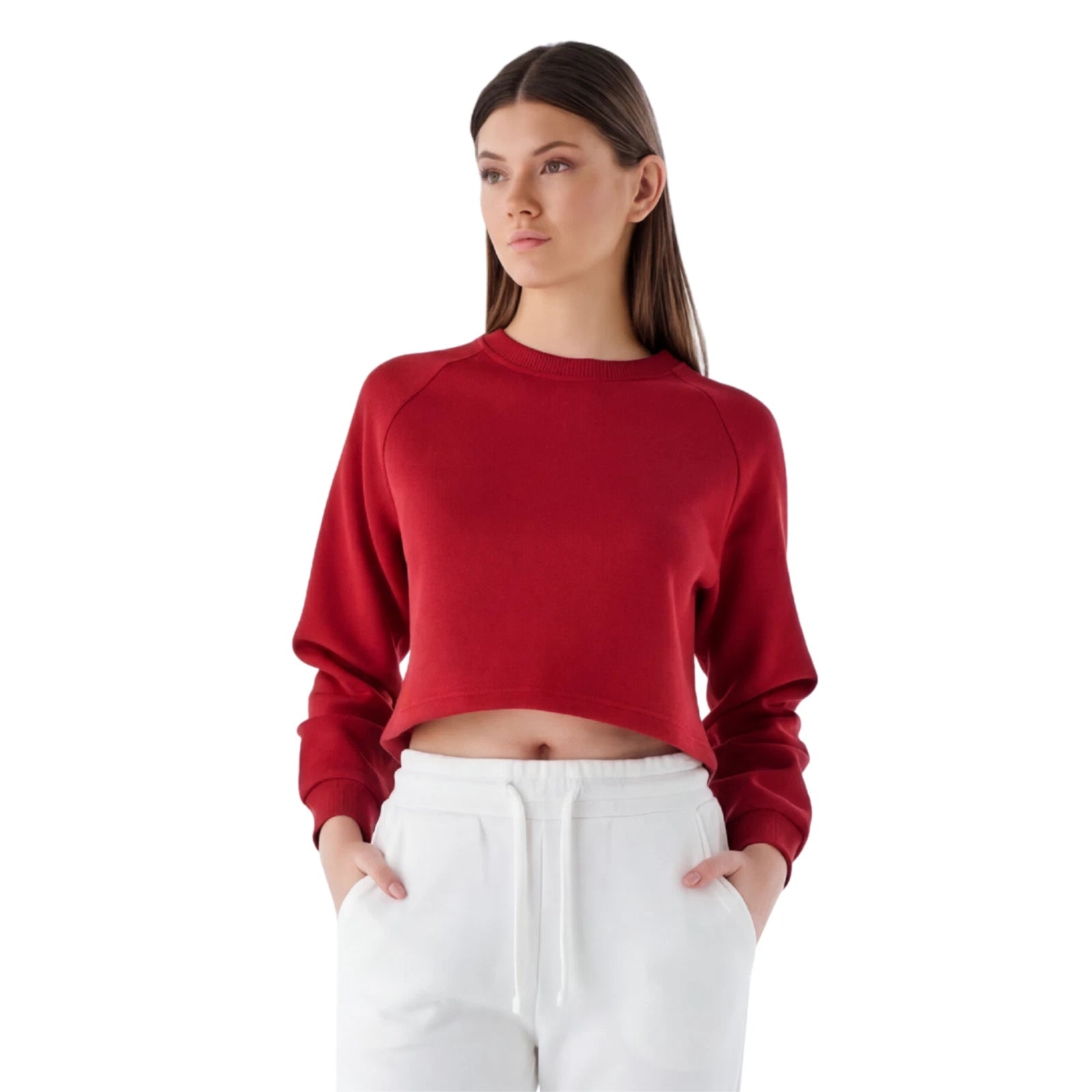 Damen Heavyweight Crop Sweatshirt aus Baumwollmix