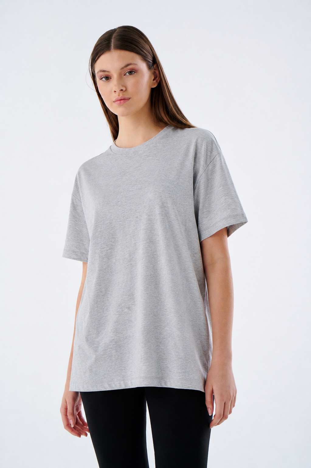 Damen T-Shirt - Rundhals Oversize  - 100% Baumwolle - Kurzarm für Alltag Freizeit & Büro