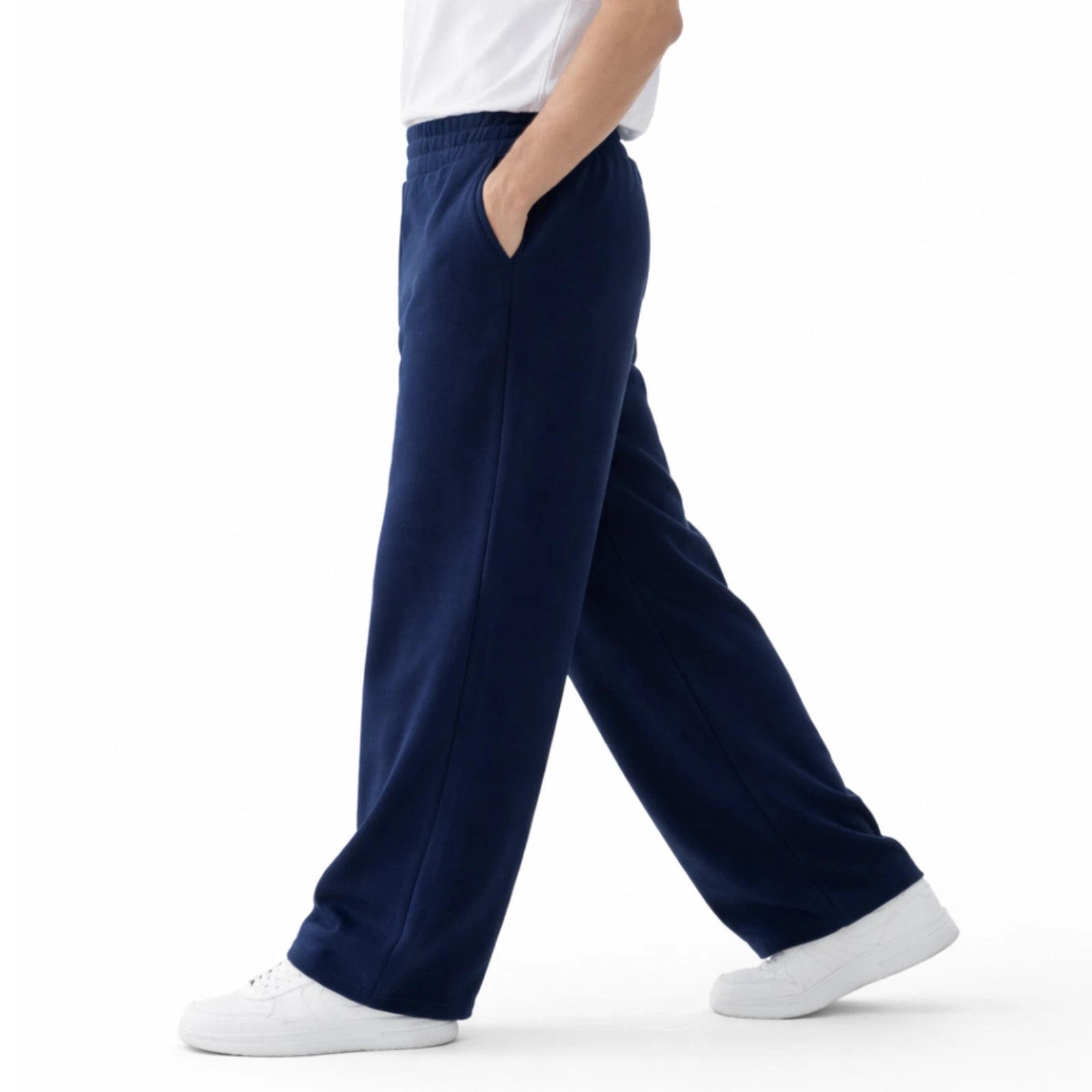 Herren Wide Leg Jogginghose aus Baumwollmix